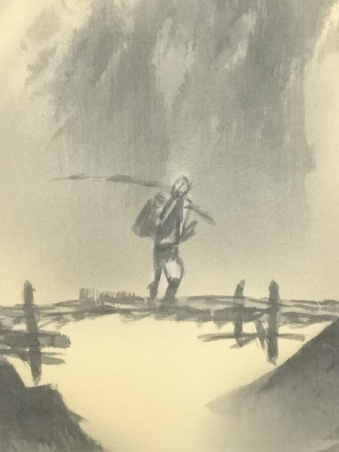 道具 ] - 道具 春章筆 水墨山水 肉筆絹本掛軸（中島清堂識箱